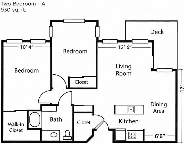 Two bedroom Two bathroom Floor Plan Two bedroom Two bathroom Floor Plan at Cogir of Vallejo Hills, Vallejo
